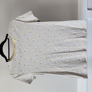 Croft & Barrow classic Tee, lemon pattern, size S